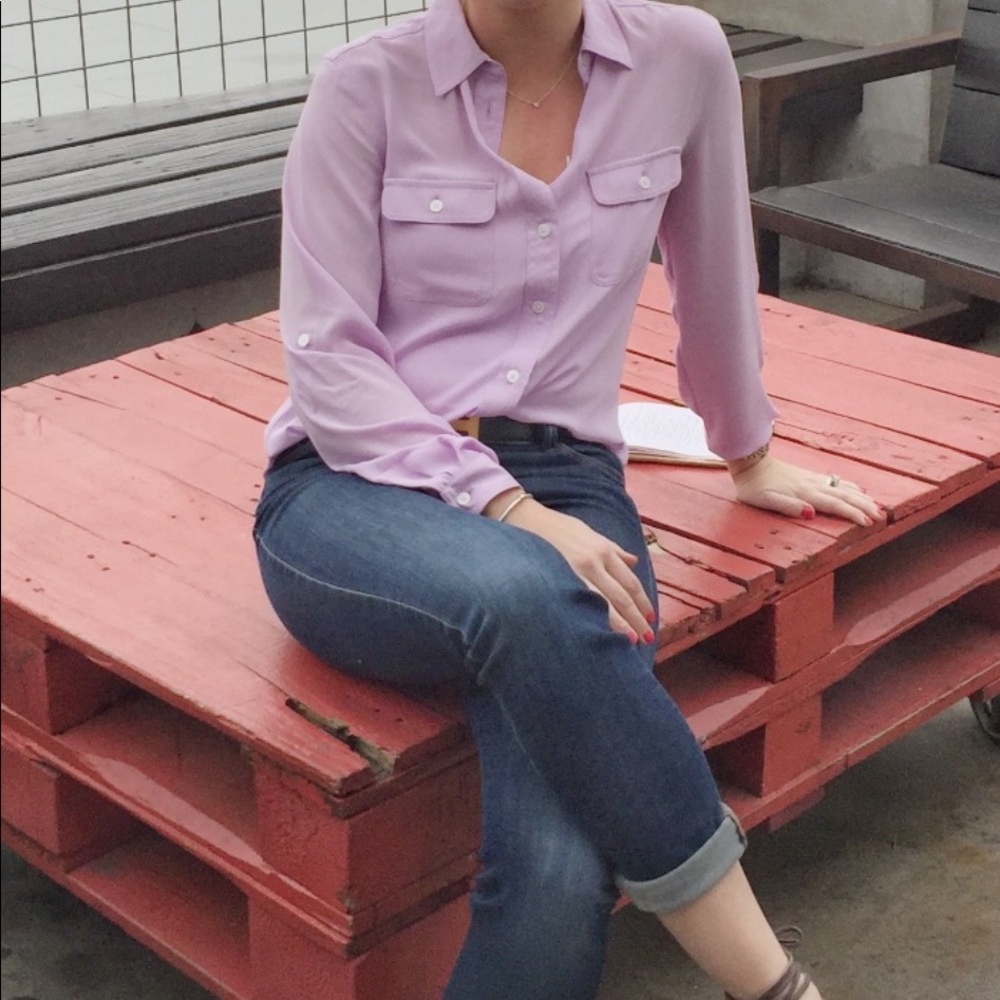 Loft brand light lavender utility blouse, large